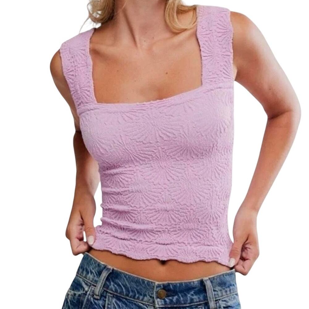 Intimately Free People Love Letter Pale Orchid Jacquard Cami Tank Top M/L
